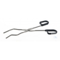Pinza per crogiolo manico in plastica con punte curvate in acciaio inox lucidato mm 200 - 02.1227.02